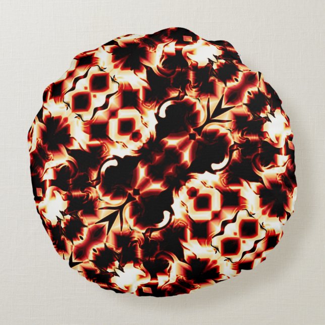 Almofada Redonda Grande espelhamento de formas levemente esculpidas (Verso)