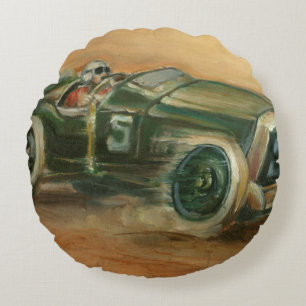 Almofada Redonda Grande Prêmio da França de Racecar por Ethan Har