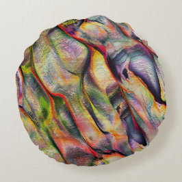 Almofada Redonda Gravado com rugosidade e aquarela virtual