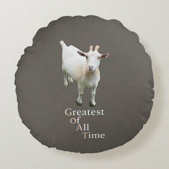 Almofada Redonda Greatest of all time Goat (Frente)