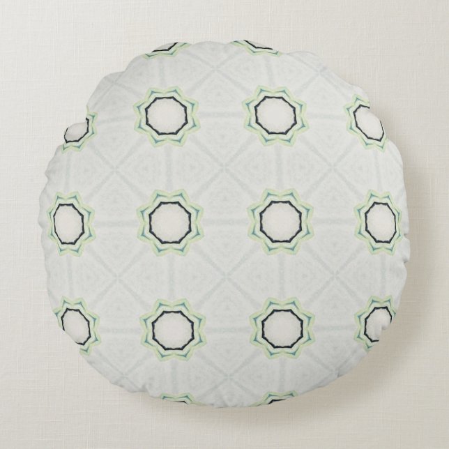 Almofada Redonda Green Serene Bloom (Frente)
