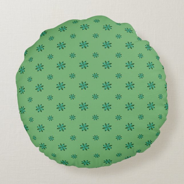 Almofada Redonda Green Star Round Throw Pillow (Verso)