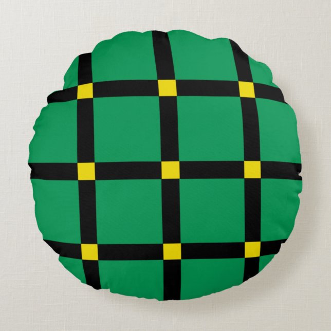 Almofada Redonda Green Tartan (Frente)