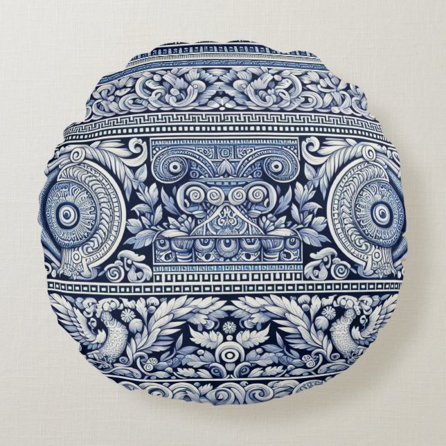 Almofada Redonda Grego antigo (Frente)