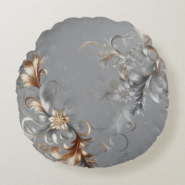 Almofada Redonda Grey, Gold and Silver Luxe Round Pillow