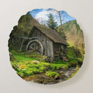 Almofada Redonda Grist Mill na Floresta Negra