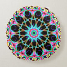 Groovy Geométrico Floral Mandala Round