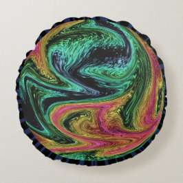 Almofada Redonda Groovy Neon Marble