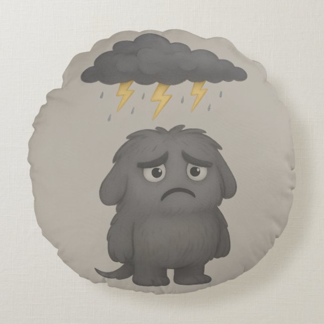 Almofada Redonda Grummel Kissen – Das ADHS-Monster für Frust (Frente)