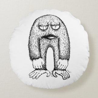 Almofada Redonda Grumpy Little Monster Indie Art Pillow