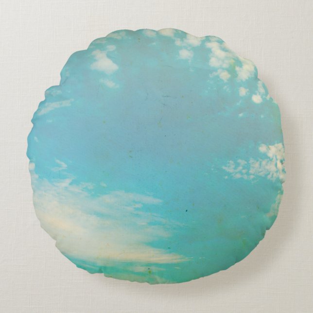 Almofada Redonda Grunge image of sky background. home decor, backgr (Frente)