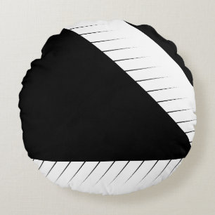 Almofada Redonda Grunge Preto e Branco =