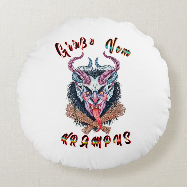 Almofada Redonda Grüße Vom Krampus Yule Devil Krampusnacht (Frente)