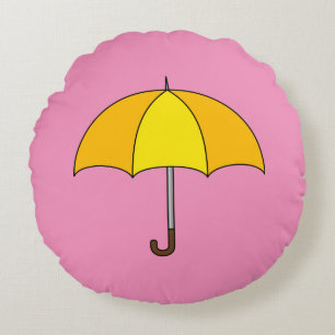Almofada Redonda Guarda-chuva Amarelo