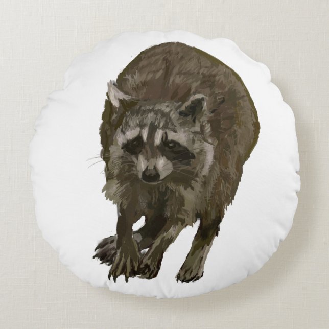 Almofada Redonda Guaxinim (Frente)