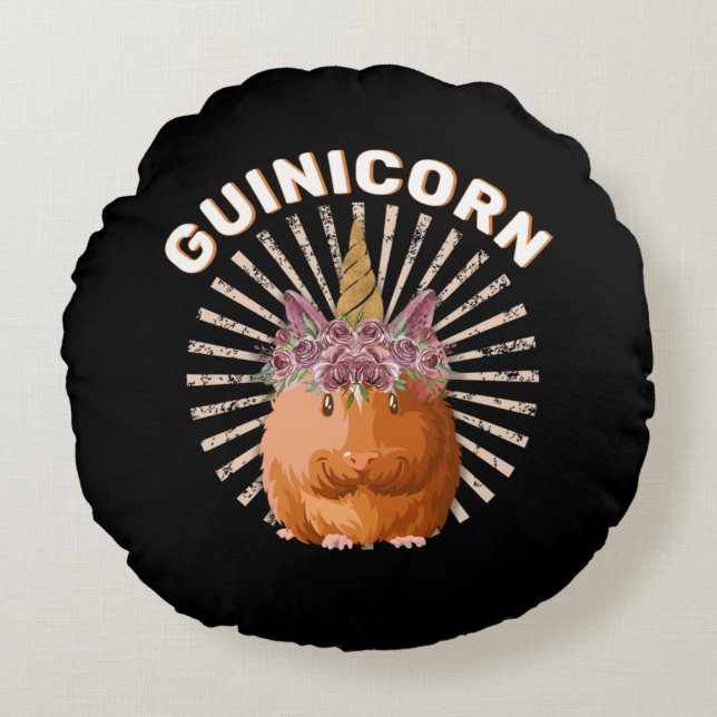 Almofada Redonda Guinicorn Guiné Pig Unicorn (Frente)