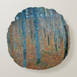 Almofada Redonda Gustav Klimt Beech Tree Grove