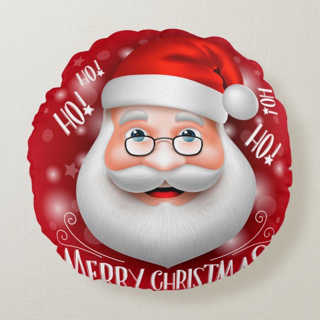 Almofada Redonda Ha Ha Feliz Natal (Frente)