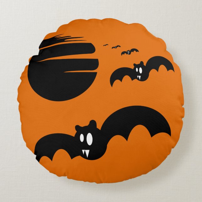 Almofada Redonda Halloween Bats (Frente)