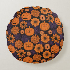 Almofada Redonda Halloween Floral