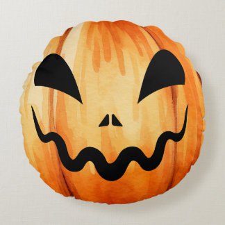 Almofada Redonda Halloween Jack-O-Lanterna Pumpkin