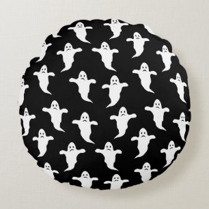 Almofada Redonda Halloween moderno, simples, preto e branco