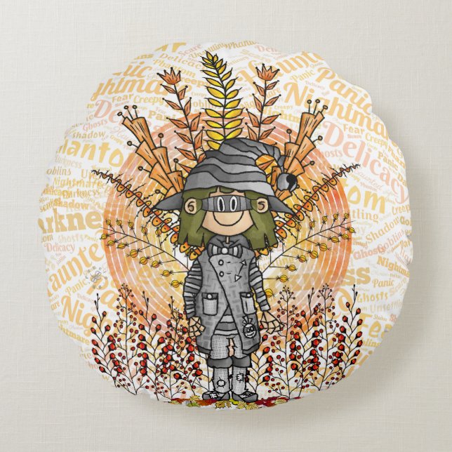 Almofada Redonda Halloween - Quinn (Frente)