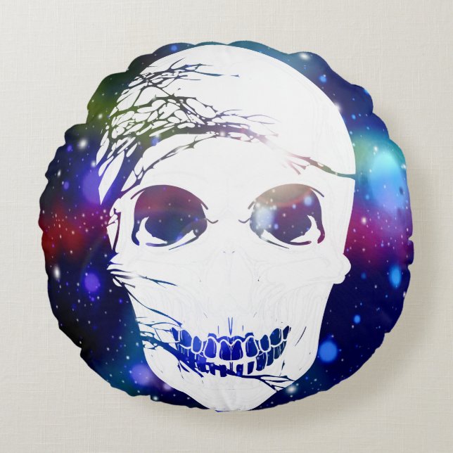 Almofada Redonda Halloween Skull nº 4 (Frente)