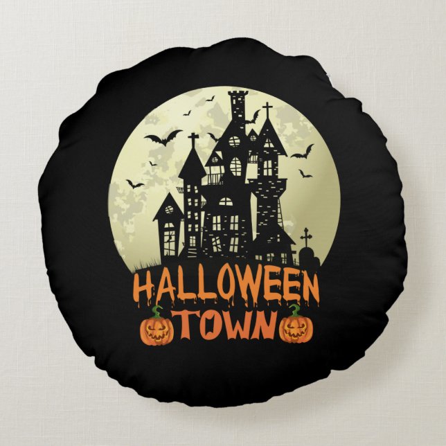 Almofada Redonda Halloween Town (Verso)