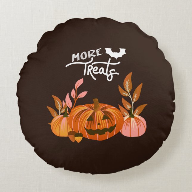 Almofada Redonda Halloween Vibes • More Treats (Frente)
