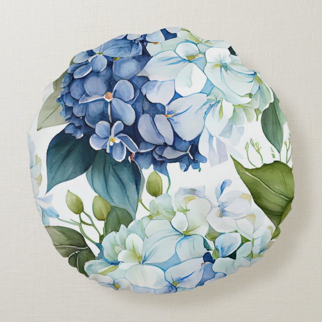 Almofada Redonda Hamptons Hydrangeas Cushion (Verso)