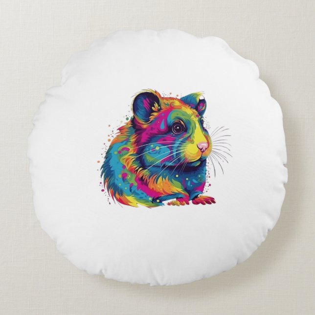 Almofada Redonda hamster fofo (Frente)