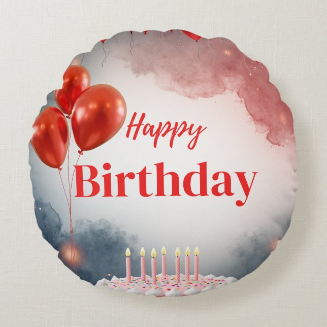 Almofada Redonda Happy Birthday Celebration Pillow (Frente)