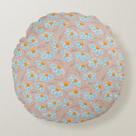 Almofada Redonda Happy Flowers Throw Pillow