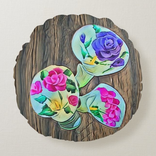 Almofada Redonda Happy Lilys (Frente)