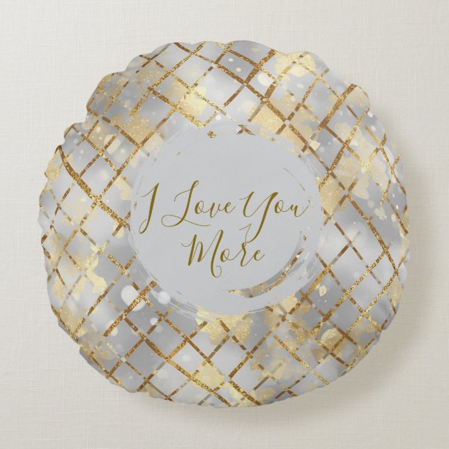 Almofada Redonda Happy Valentine's Day, Modern, Elegant Luxury Thro (Frente)