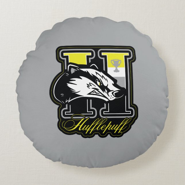 Almofada Redonda HARRY POTTER™ | Crachá atlético HUFFLUFF™ (Frente)