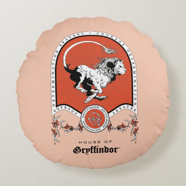 Almofada Redonda HARRY POTTER™ | Desenho delicado GRYFFINDOR™ Crest (Frente)