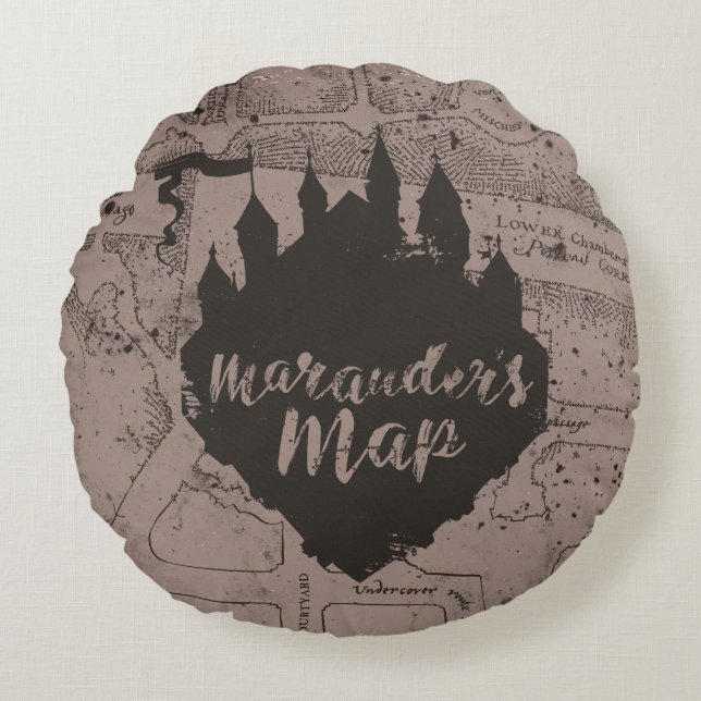 Almofada Redonda Harry Potter | Mapa do castelo HOGWARTS™ Marauder (Frente)