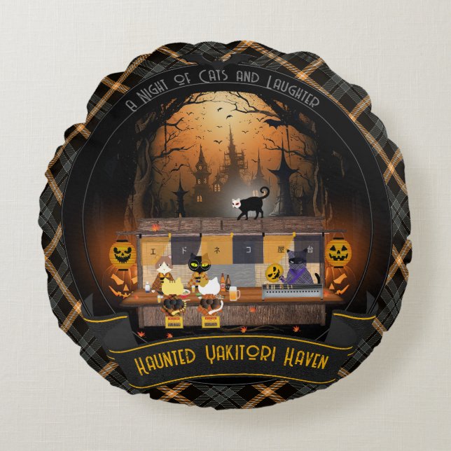 Almofada Redonda Haunted Yakitori Haven (Frente)