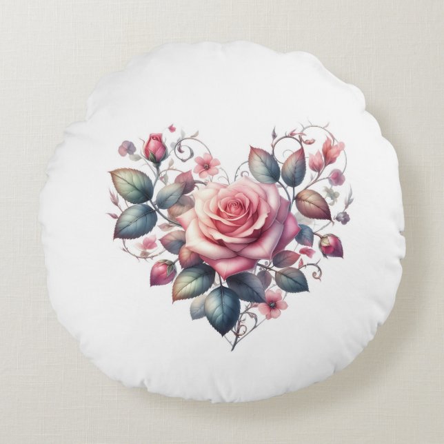 Almofada Redonda hearts roses (Frente)
