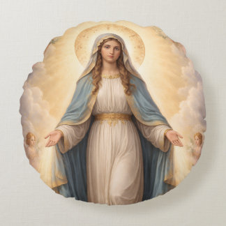 Almofada Redonda Heilige Mutter Gottes Göttliche Liebe & Schutz´11