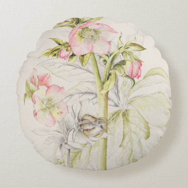Almofada Redonda Hellebores (Frente)