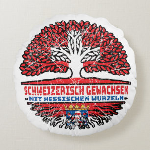 Almofada Redonda Hessen Hessisch Schweizer Schweiz Baum Wurzel