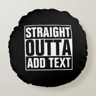 Almofada Redonda HETERO OUTTA - adicione seu texto aqui/crie o seu