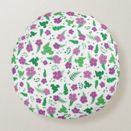 Almofada Redonda Hibisco Roxo