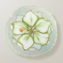 Almofada Redonda Hibiscus & lace WHITE