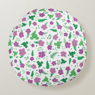 Almofada Redonda Hibiscus roxo