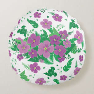 Almofada Redonda Hibiscus roxo
