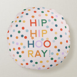 Almofada Redonda Hip Hip Hooray Festa de aniversário Congrats